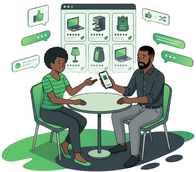 WhatsApp product discovery conversation