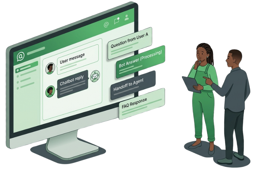 WhatsApp chatbot reply flow